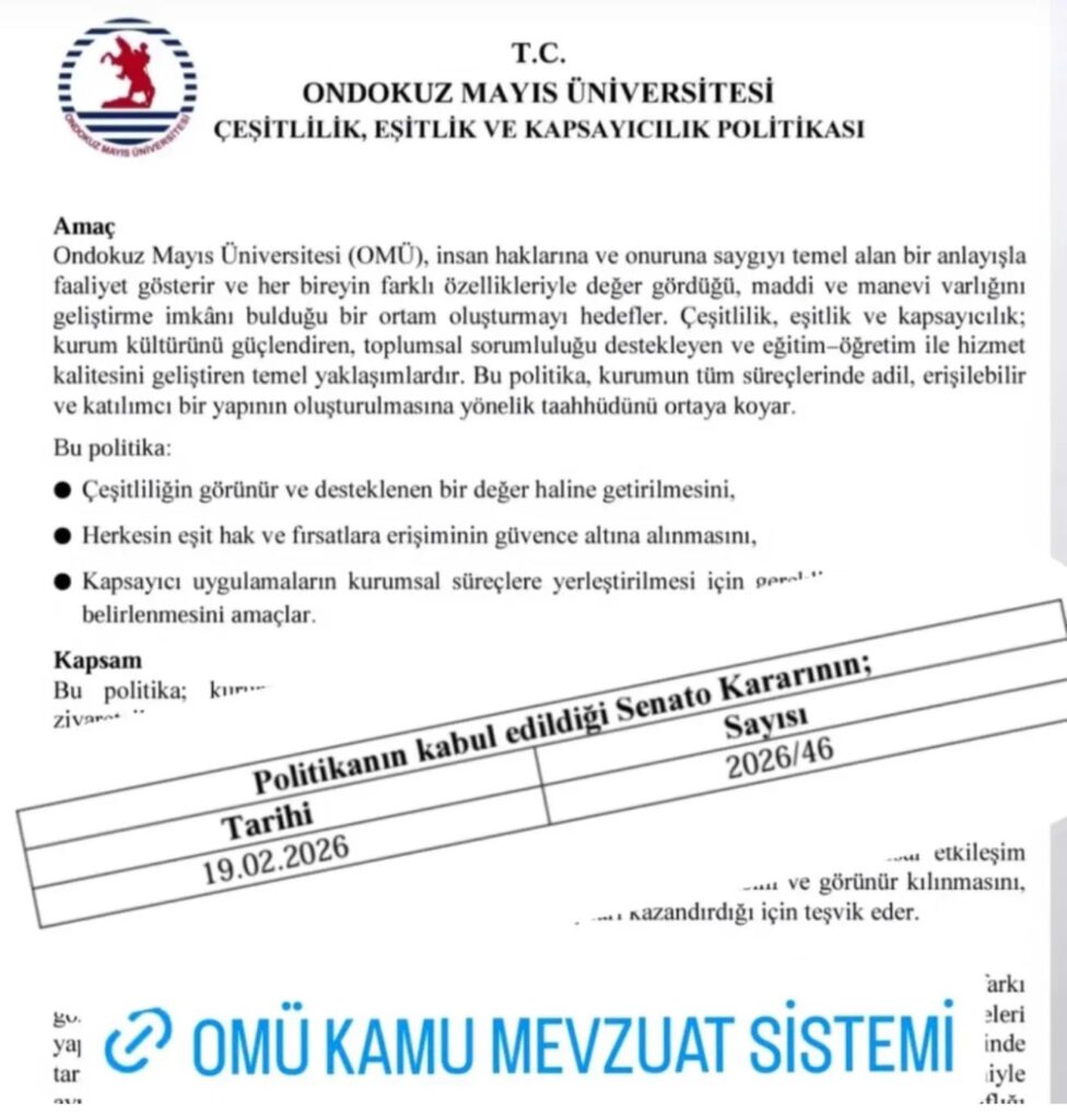 OMÜ Çeşitlilik Eşitlik ve Kapsayıcılık Politikası