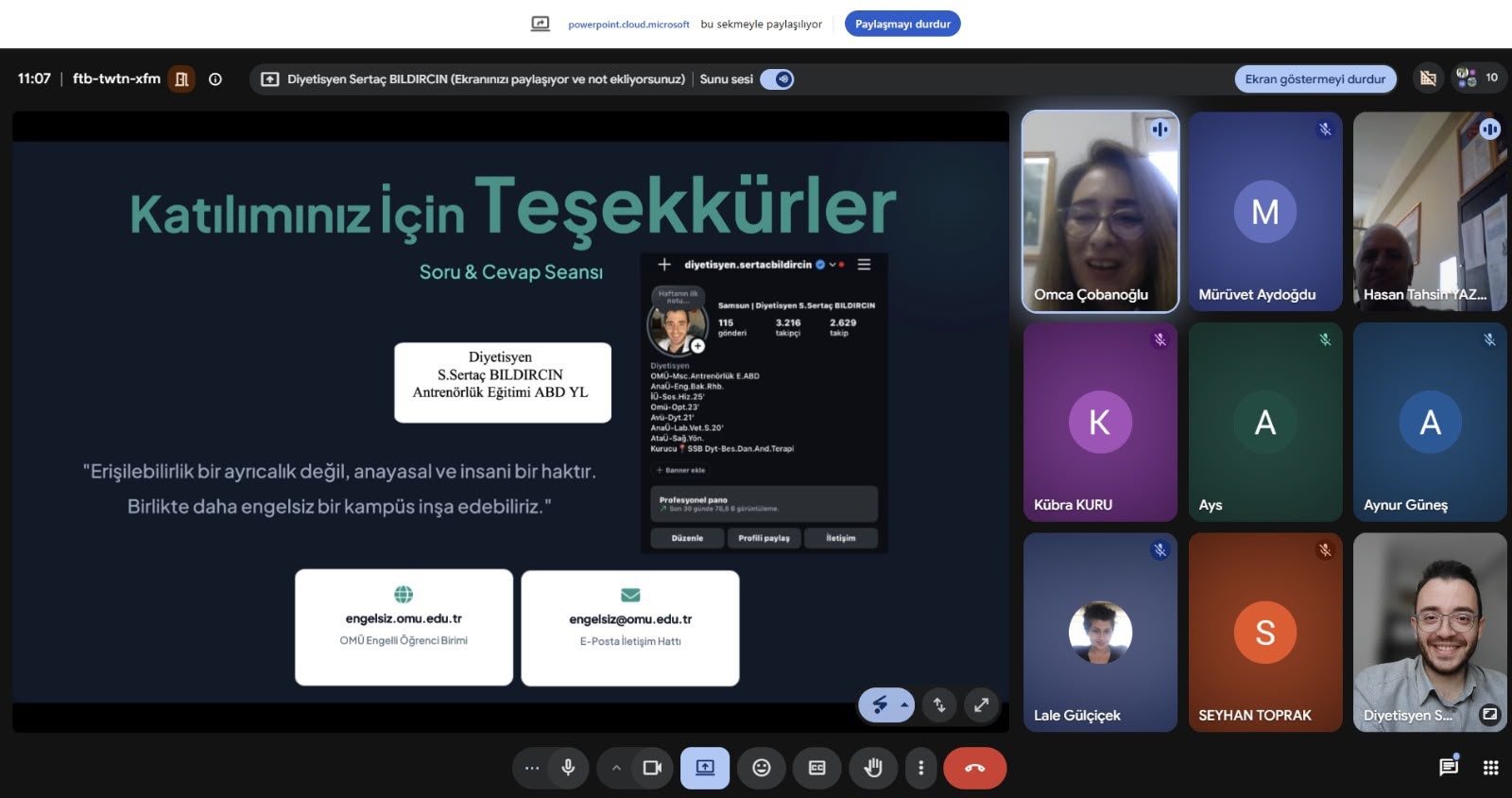 Lisansüstü Eğitim Enstitüsünde “Engelli Öğrenci Hakları ve Erişilebilirlik” Konulu Farkındalık Etkinliği Gerçekleştirildi